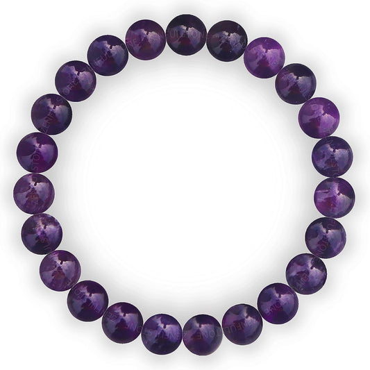 Amethyst Natural Gemstone Reiki Healing Crystals Handmade 8mm Round Beads Stretch Bracelet for Women & Men | Spiritual Gift | Mother's day Gift | Adjustable size Crystal Bracelet for Women