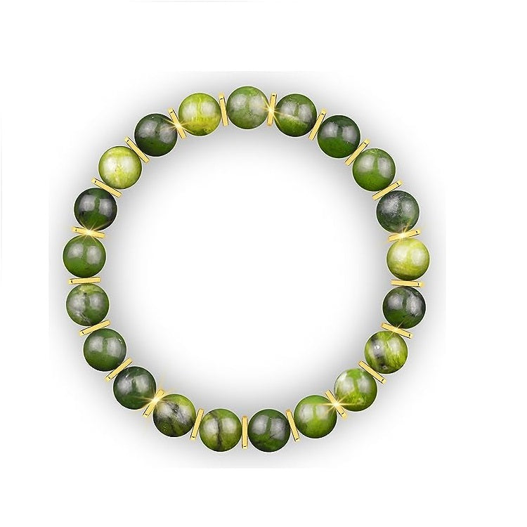Green Jade Bracelet for Men Women Entrepreneur Business Luck, MONEY ATTRACTION Chakra Bracelets for Women, Bead Bracelets for Women, Maximum Money Wealth Abundance Bracelet, Prosperity Good Luck Feng Shui,