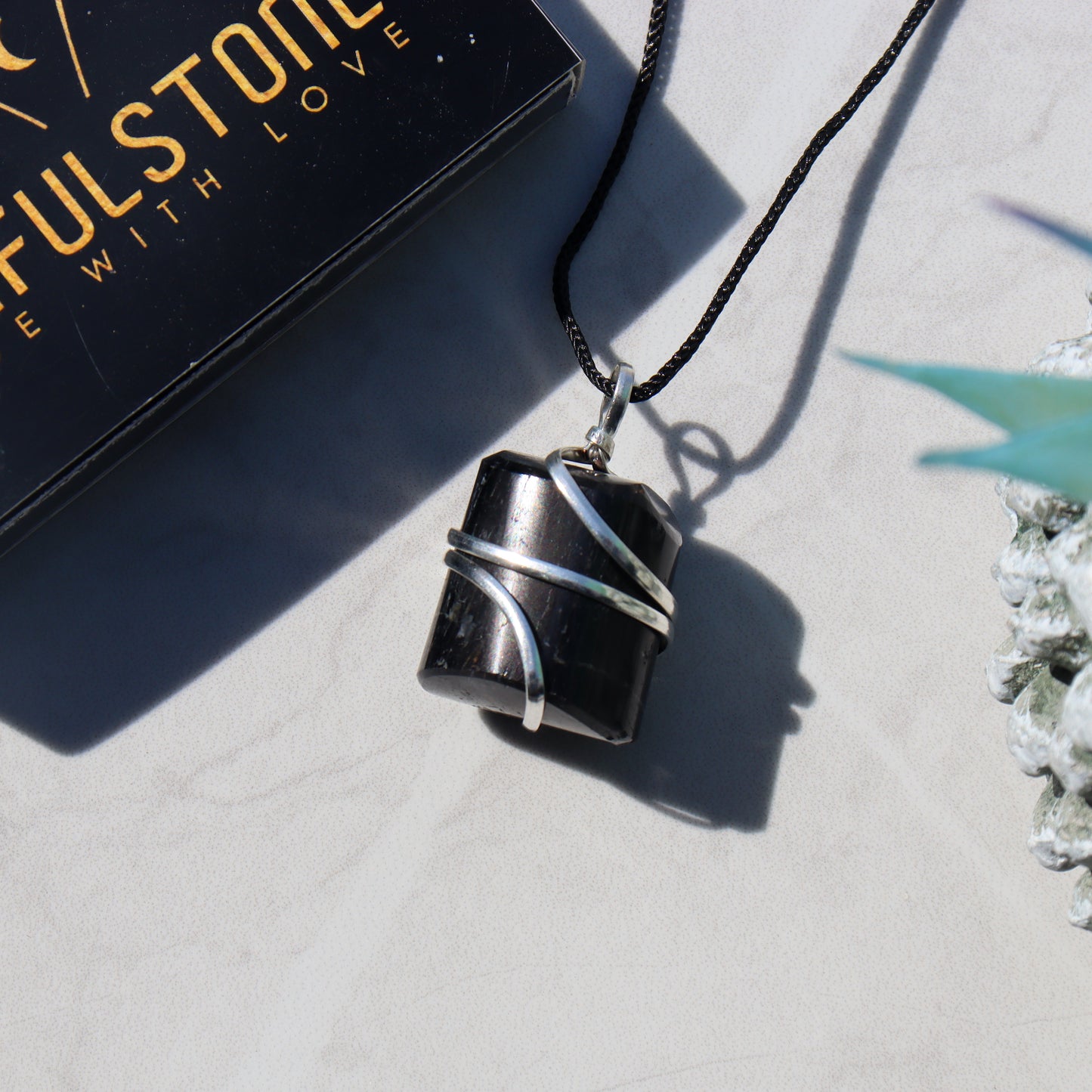 Black Tourmaline Crystal Pendant Necklace for Protection and grounding - Handmade & Ethically Sourced Raw Stone Necklace for Everyday Wear - Best Mother's Day Gift for her