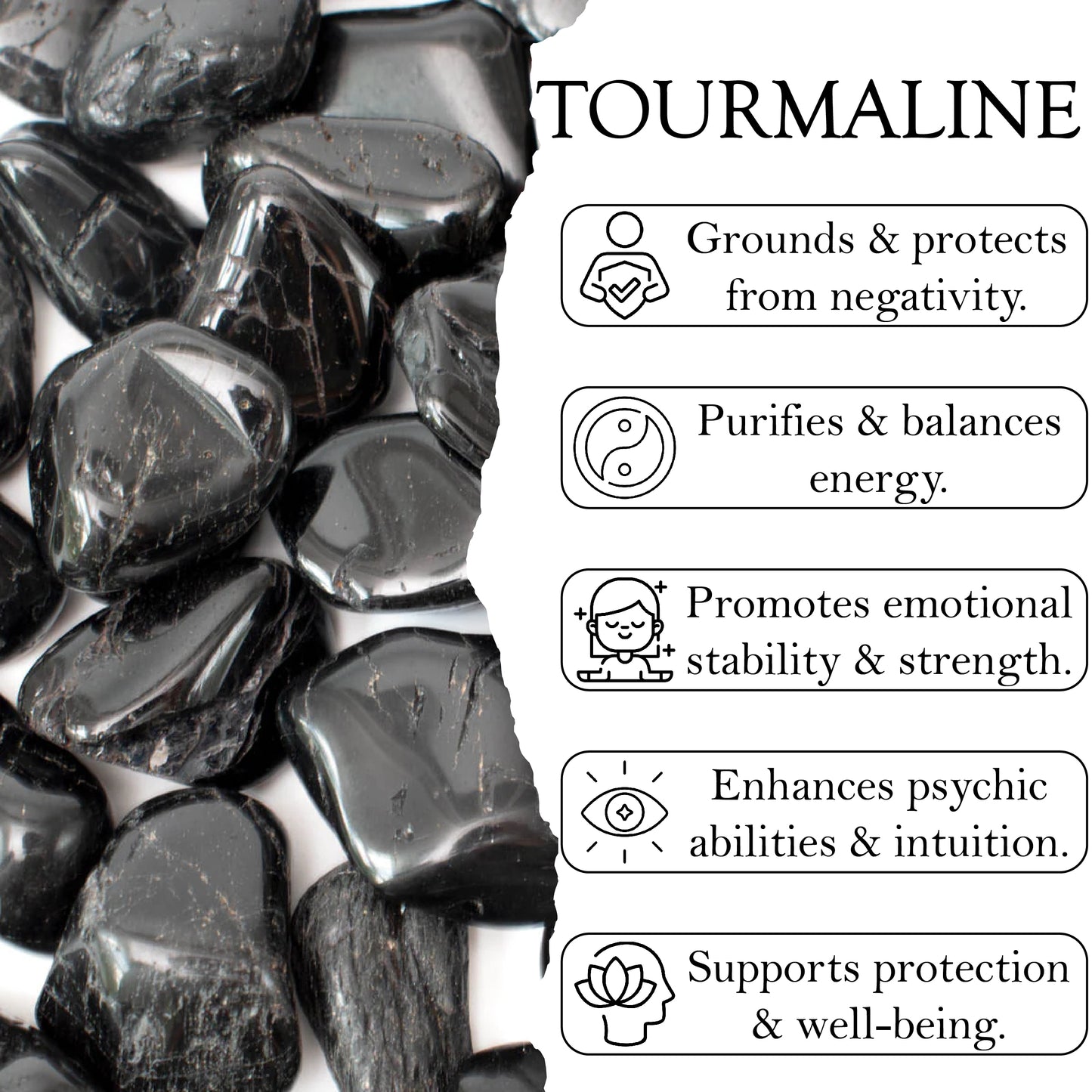 Black Tourmaline Crystal Pendant Necklace for Protection and grounding - Handmade & Ethically Sourced Raw Stone Necklace for Everyday Wear - Best Mother's Day Gift for her