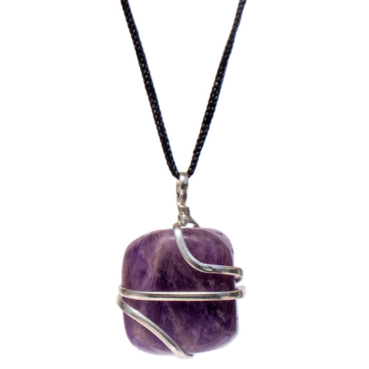 Amethyst Crystal Pendant Necklace for Stress Relief and Anxiety - Handmade & Ethically Sourced Raw Stone Necklace for Style and Wellness- Best Spiritual Healing Mother's Day Gift for her