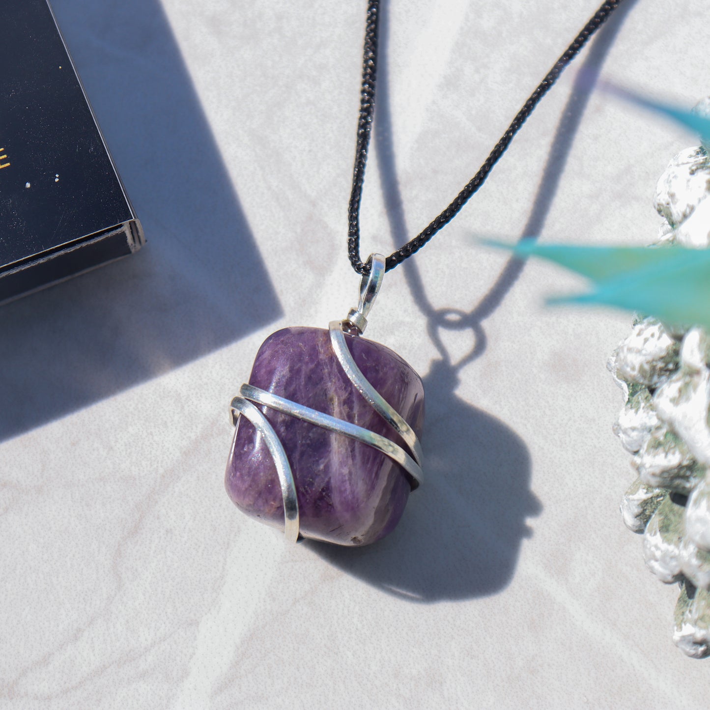 Amethyst Crystal Pendant Necklace for Stress Relief and Anxiety - Handmade & Ethically Sourced Raw Stone Necklace for Style and Wellness- Best Spiritual Healing Mother's Day Gift for her
