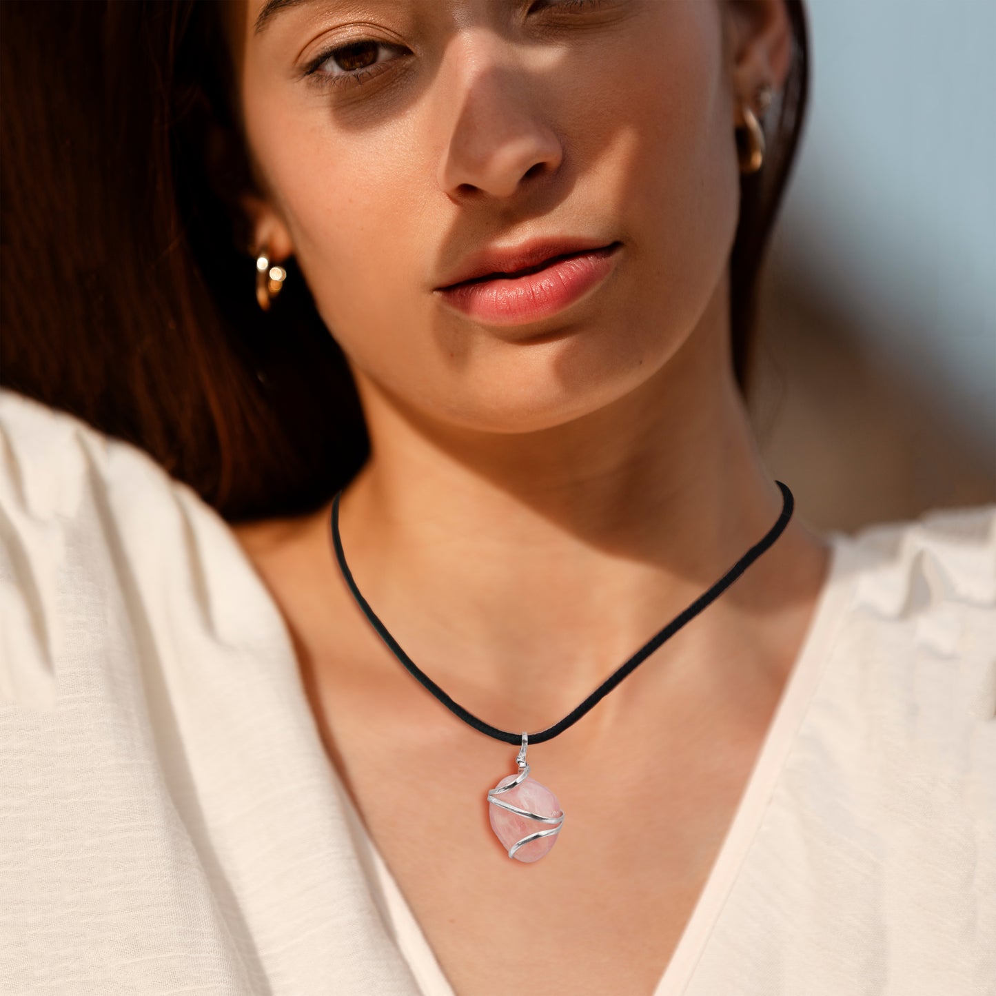 Rose Quartz Crystal Pendant Necklace for Emotional Healing and Forgiveness - Handmade & Ethically Sourced Raw Stone Necklace for Compassion and Harmony - Best Mother's Day Gift for her
