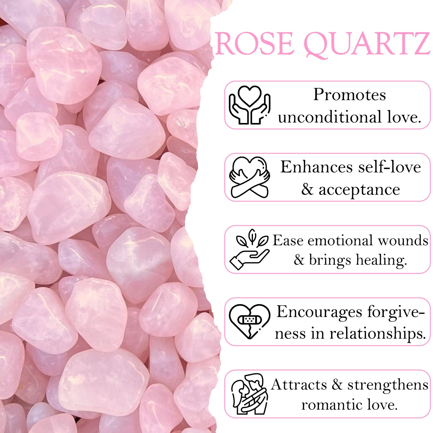 Rose Quartz Crystal Pendant Necklace for Emotional Healing and Forgiveness - Handmade & Ethically Sourced Raw Stone Necklace for Compassion and Harmony - Best Mother's Day Gift for her