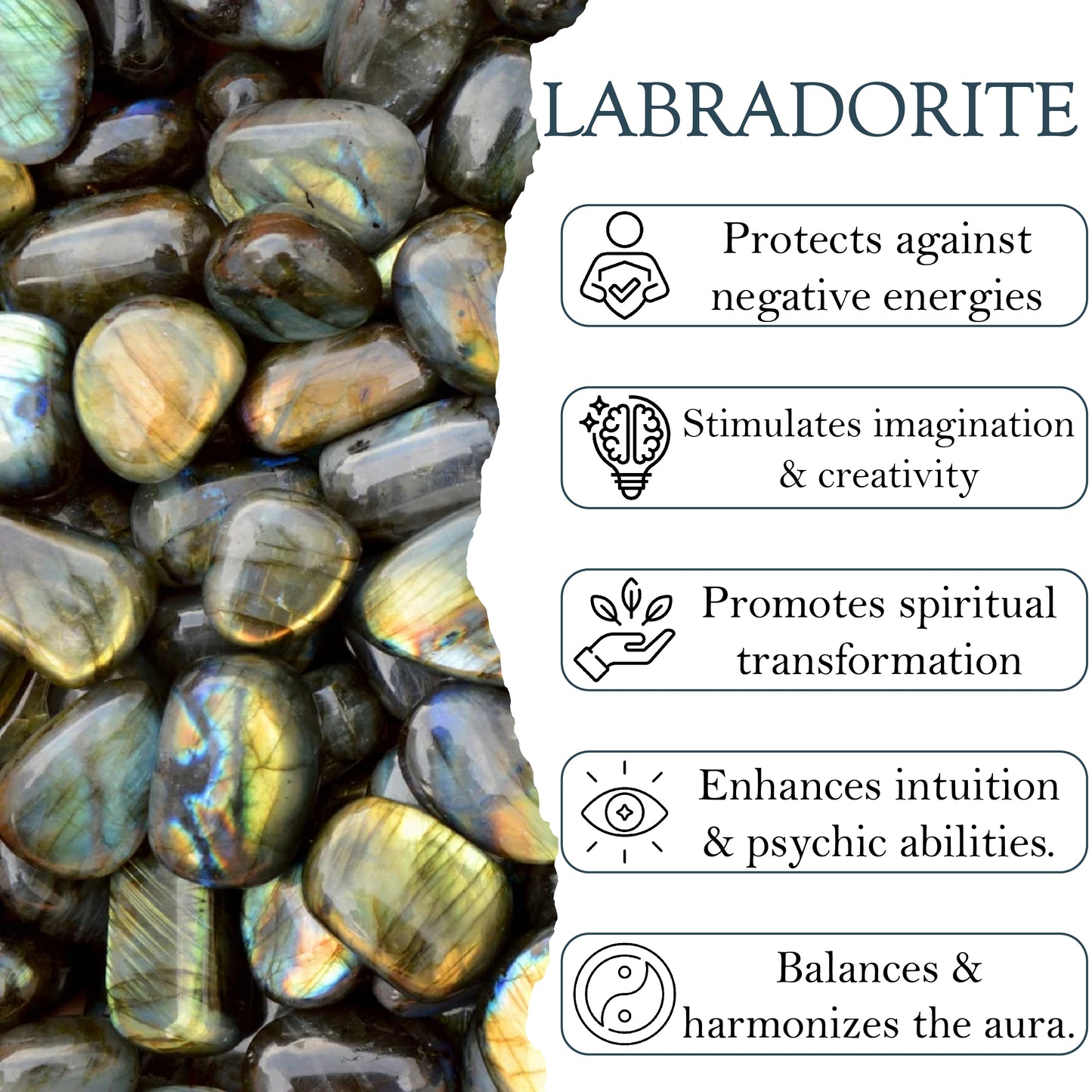 Labradorite Crystal Pendant Necklace for Inner Transformation and self-Discovery - Handmade & Ethically Sourced Raw Stone Necklace for Protection - Best Mother's Day Gift for her