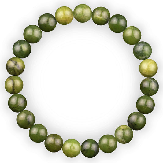 Green Jade Natural Gemstone Reiki Healing Crystals Handmade 8mm Round Beads Stretch Bracelet for Women & Men | Spiritual Gift | Mother's day Gift | Adjustable size Crystal Bracelet for Women