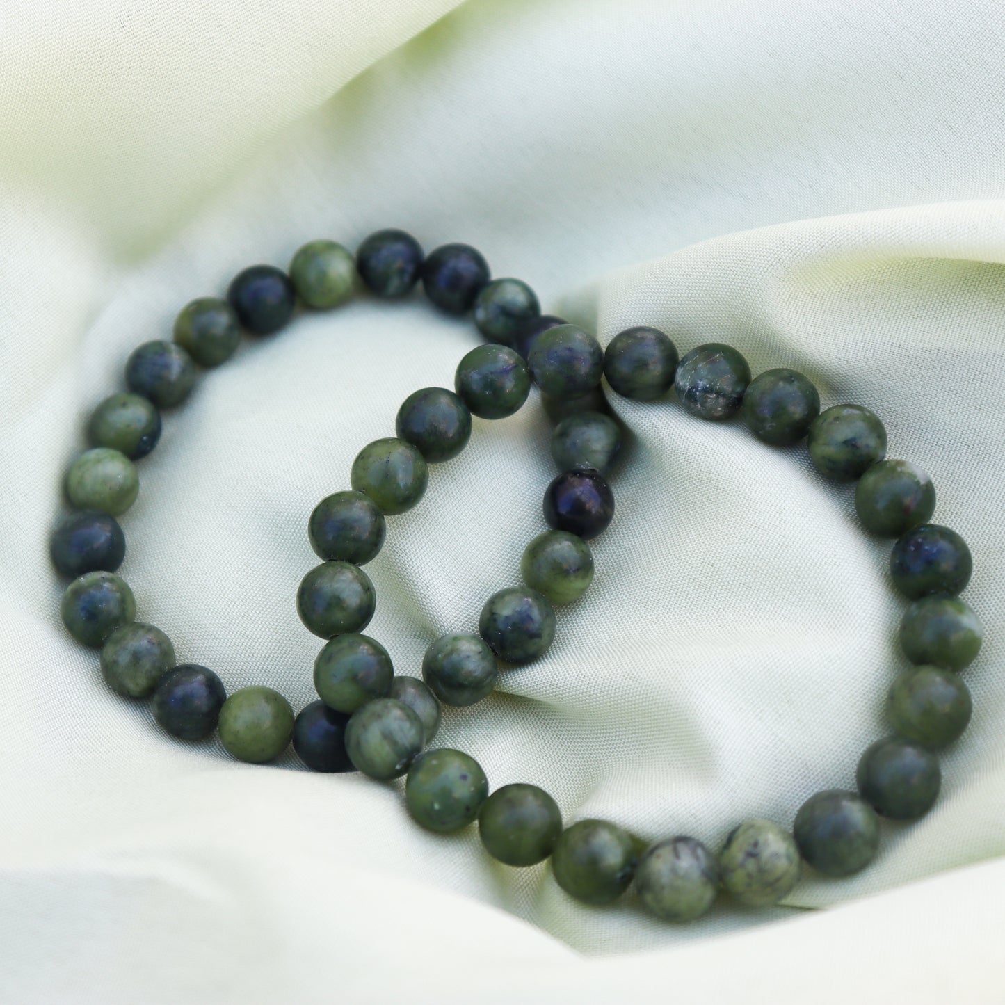Green Jade Natural Gemstone Reiki Healing Crystals Handmade 8mm Round Beads Stretch Bracelet for Women & Men | Spiritual Gift | Mother's day Gift | Adjustable size Crystal Bracelet for Women
