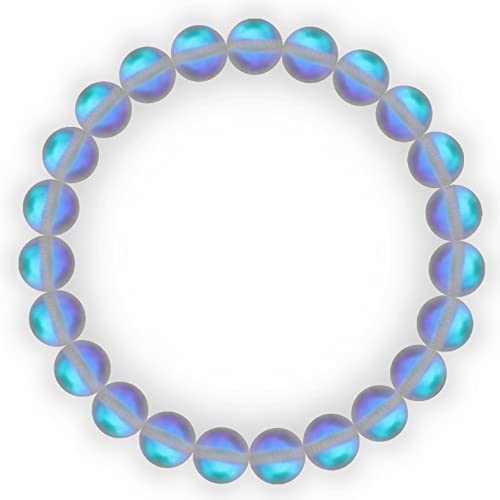 EACHAR 12Pcs 6MM/8MM Round Natural Stone Bracelets Beads Healing Crystals  Quartz Y2K Stretch Bracelets for Women Men Girls Gifts Unisex (BE000002-1)