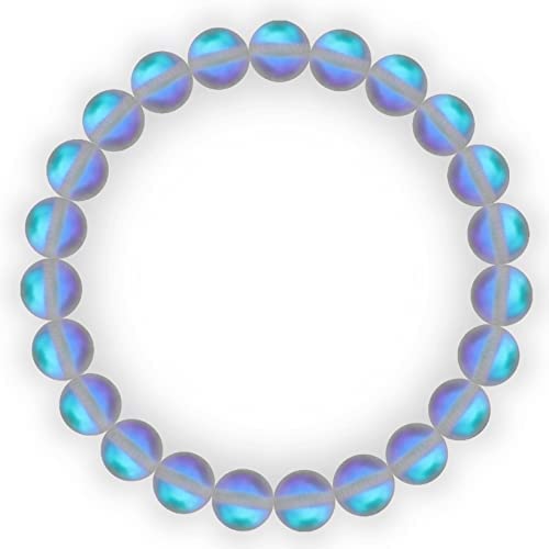 Aura Quartz Natural Gemstone Reiki Healing Crystals Handmade 8mm Round Beads Stretch Bracelet for Women & Men | Spiritual Gift | Mother's day Gift | Adjustable size Crystal Bracelet for Women