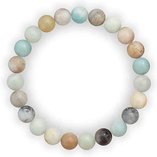 Amazonite Natural Gemstone Reiki Healing Crystals Handmade 8mm Round Beads Stretch Bracelet for Women & Men | Spiritual Gift | Mother's day Gift | Adjustable size Crystal Bracelet for Women