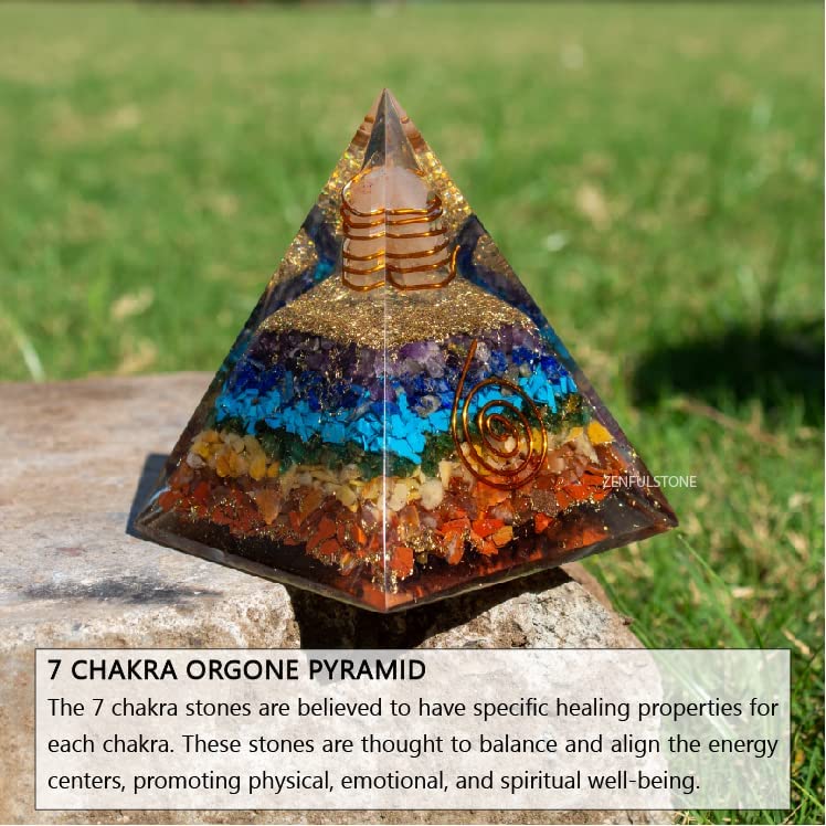 7 Chakra Orgone Pyramid for E-Energy Protection & Healing