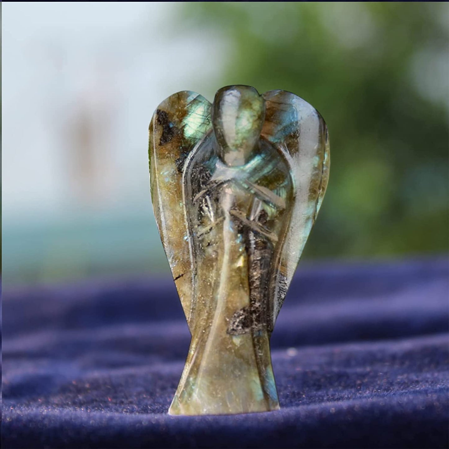Natural Gemstone Guardian Angel Hand Curved 2 Inches