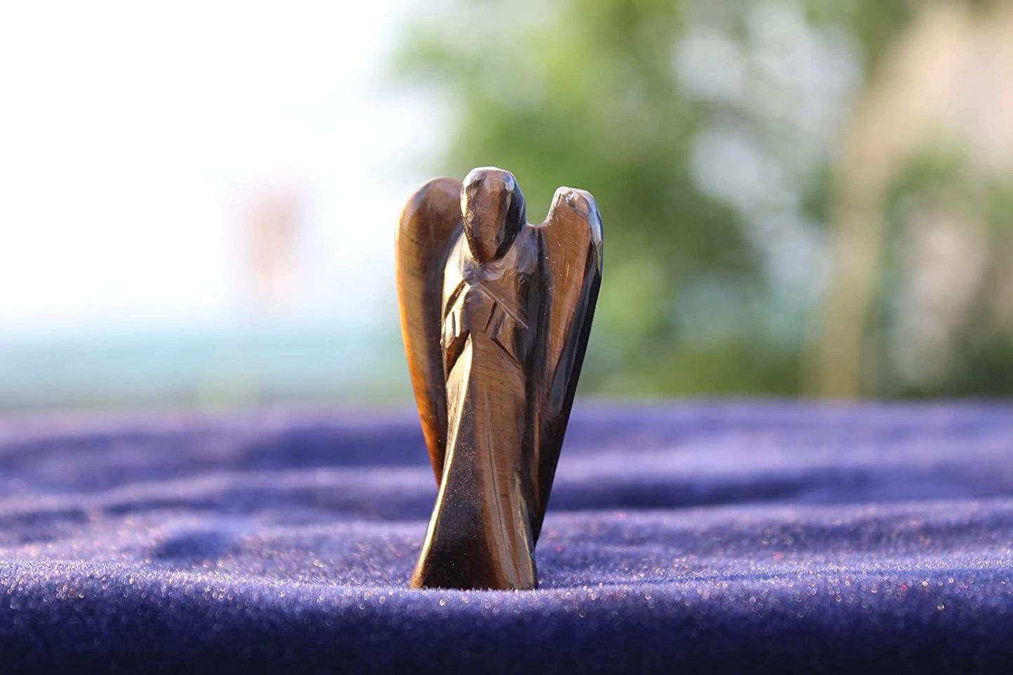 Natural Gemstone Guardian Angel Hand Curved 2 Inches