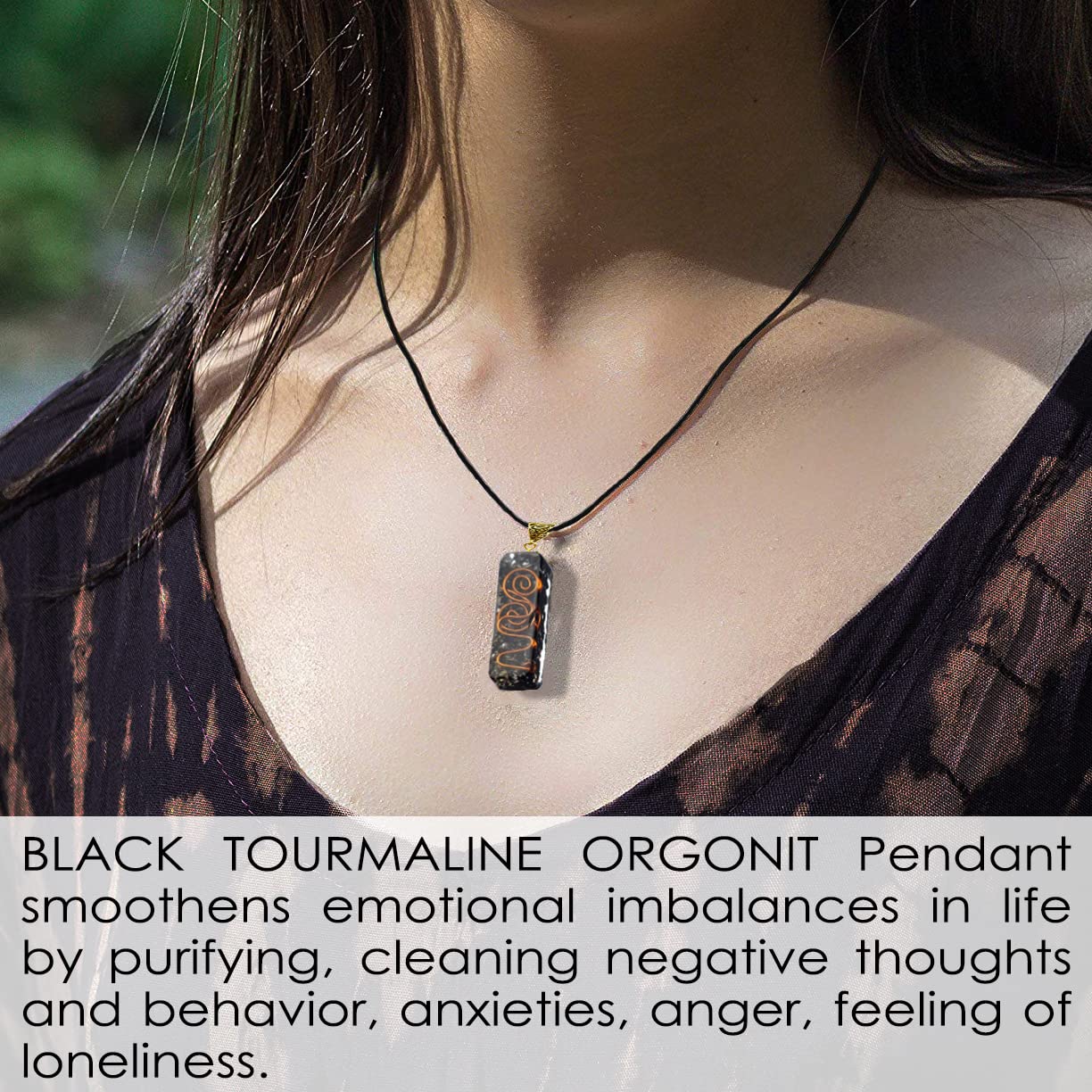 Black Tourmaline Orgone Necklace & Bracelet Gift Set