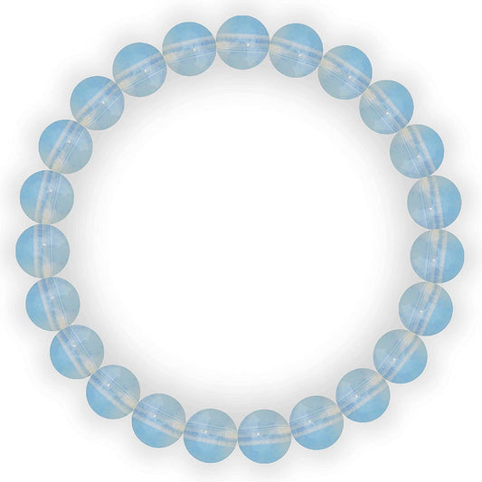 Opalite Natural Gemstone Reiki Healing Crystals Handmade 8mm Round Beads Stretch Bracelet for Women & Men | Spiritual Gift | Mother's day Gift | Adjustable size Crystal Bracelet for Women
