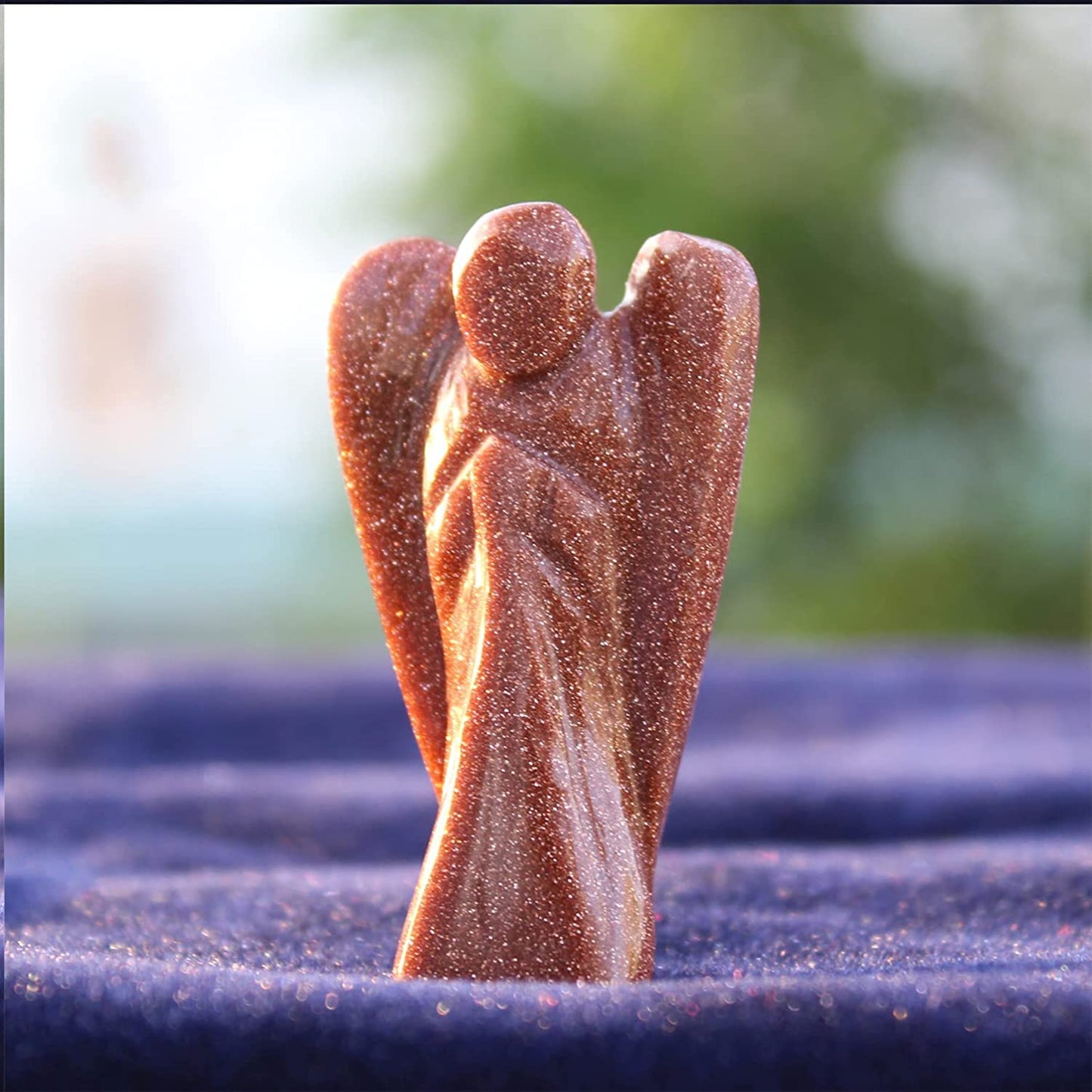 Natural Gemstone Guardian Angel Hand Curved 2 Inches