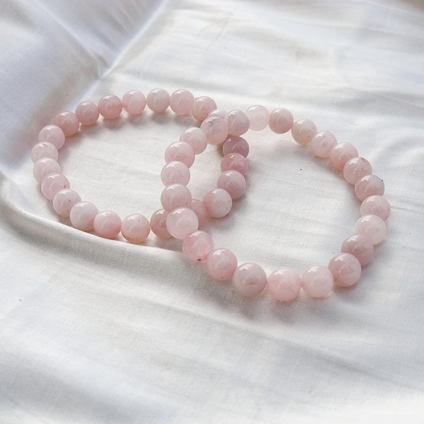 Rose Quartz Natural Gemstone Reiki Healing Crystals Handmade 8mm Round Beads Stretch Bracelet for Women & Men | Spiritual Gift | Mother's day Gift | Adjustable size Crystal Bracelet for Women
