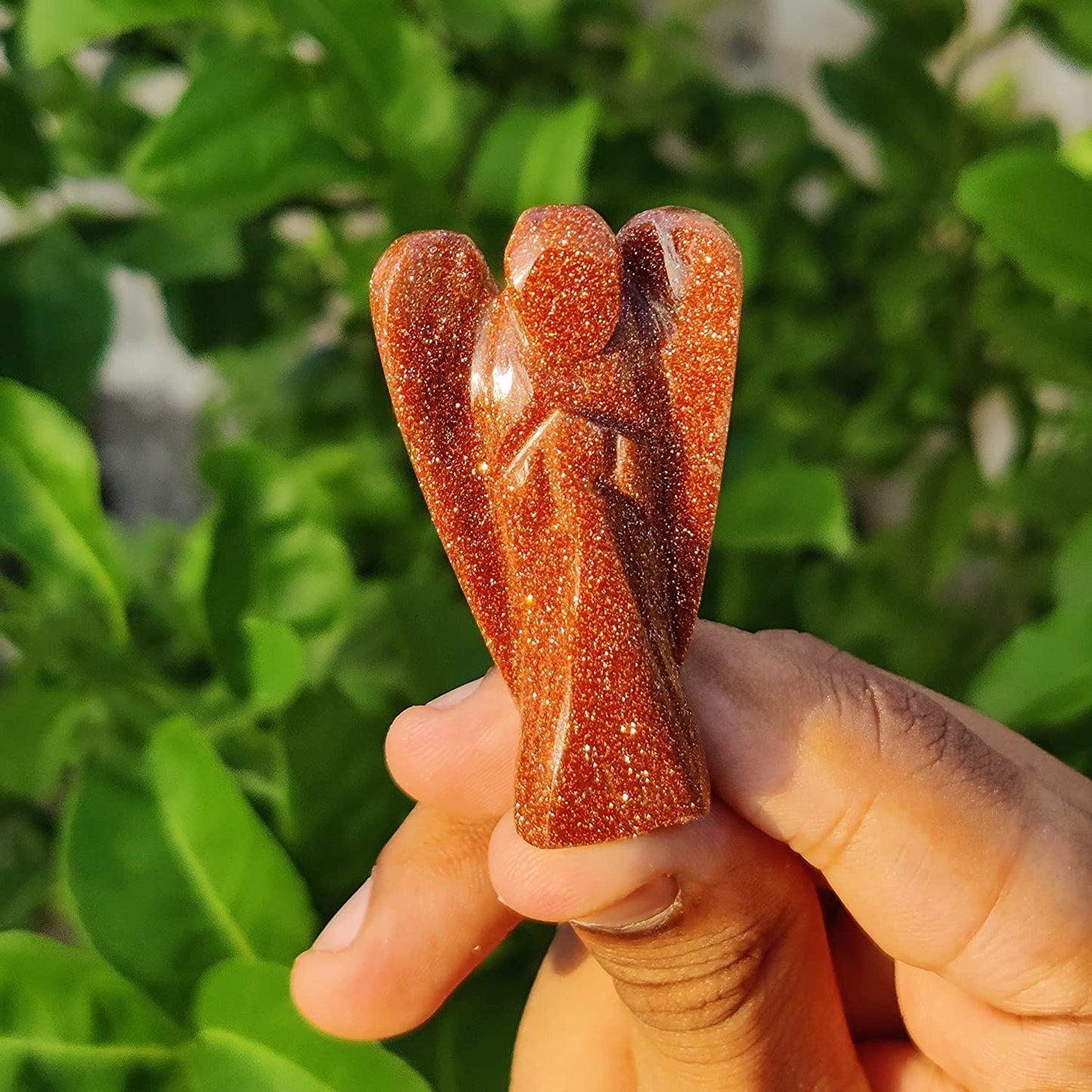 Natural Gemstone Guardian Angel Hand Curved 2 Inches