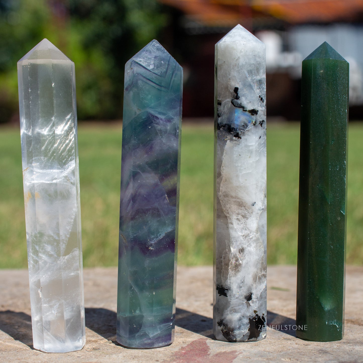 Healing Crystal Point Wands 3" Octagonal Faceted Set of 8