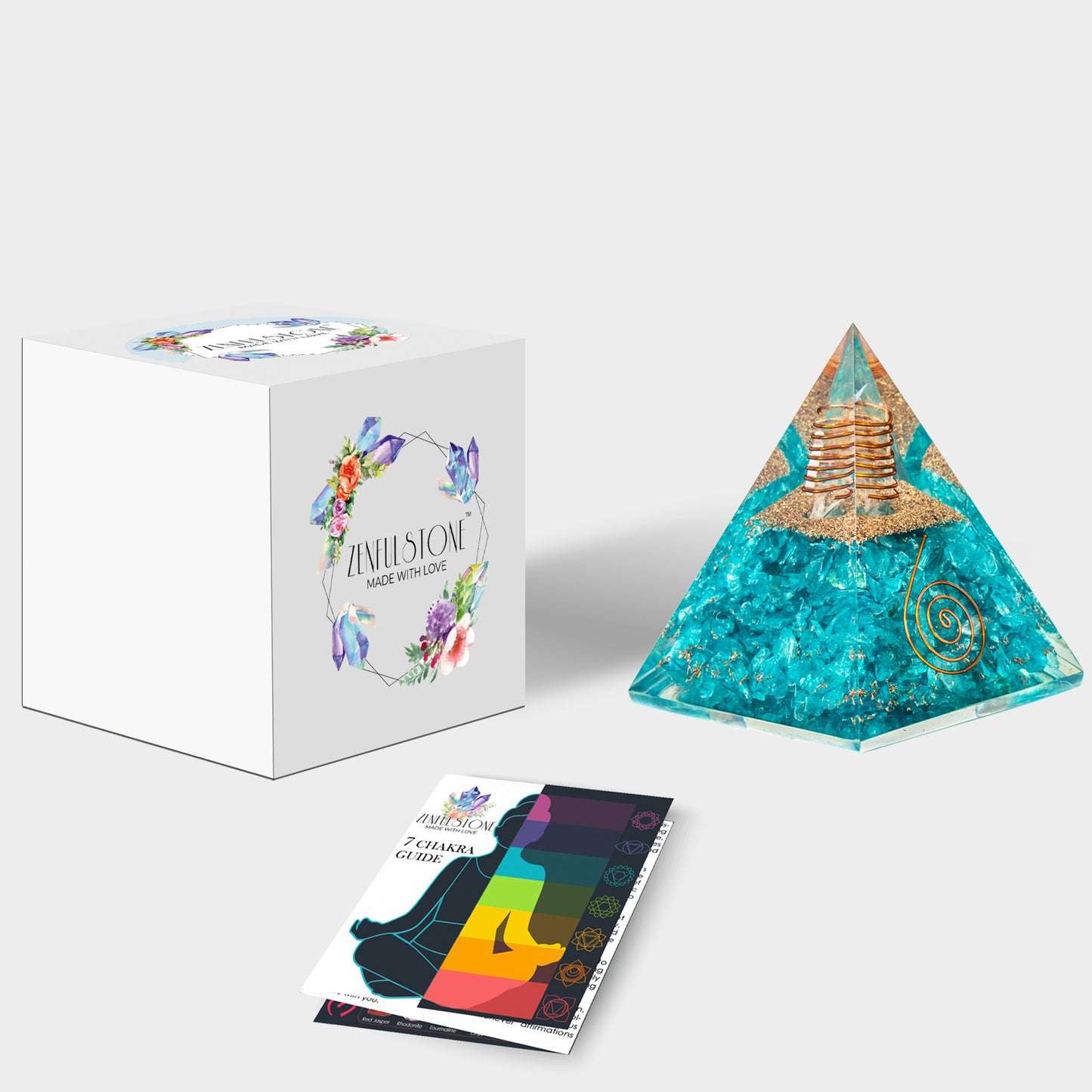 Aquamarine Orgone Pyramid for Joy & Happiness