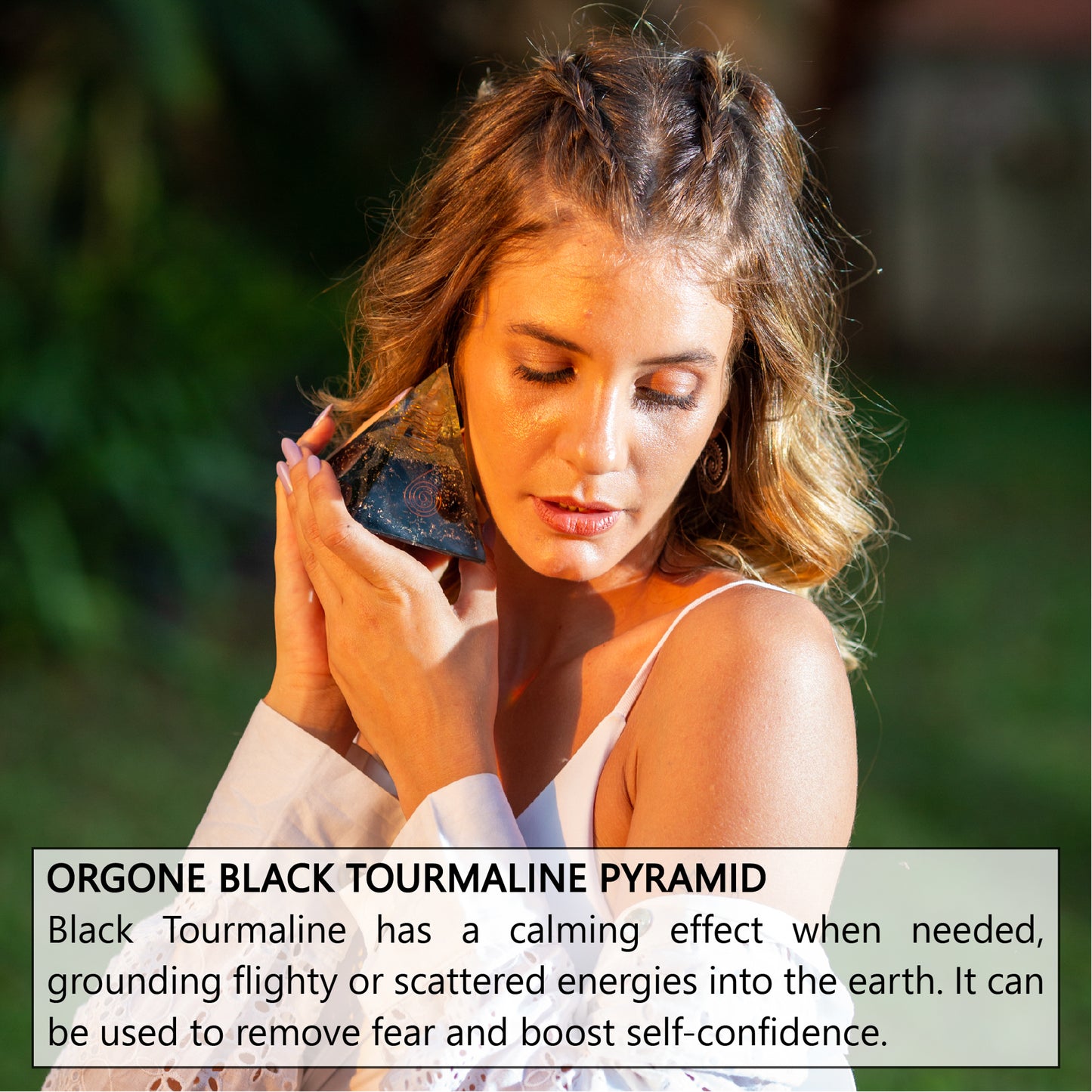 Black Tourmaline Orgone Pyramid for Protection & Security