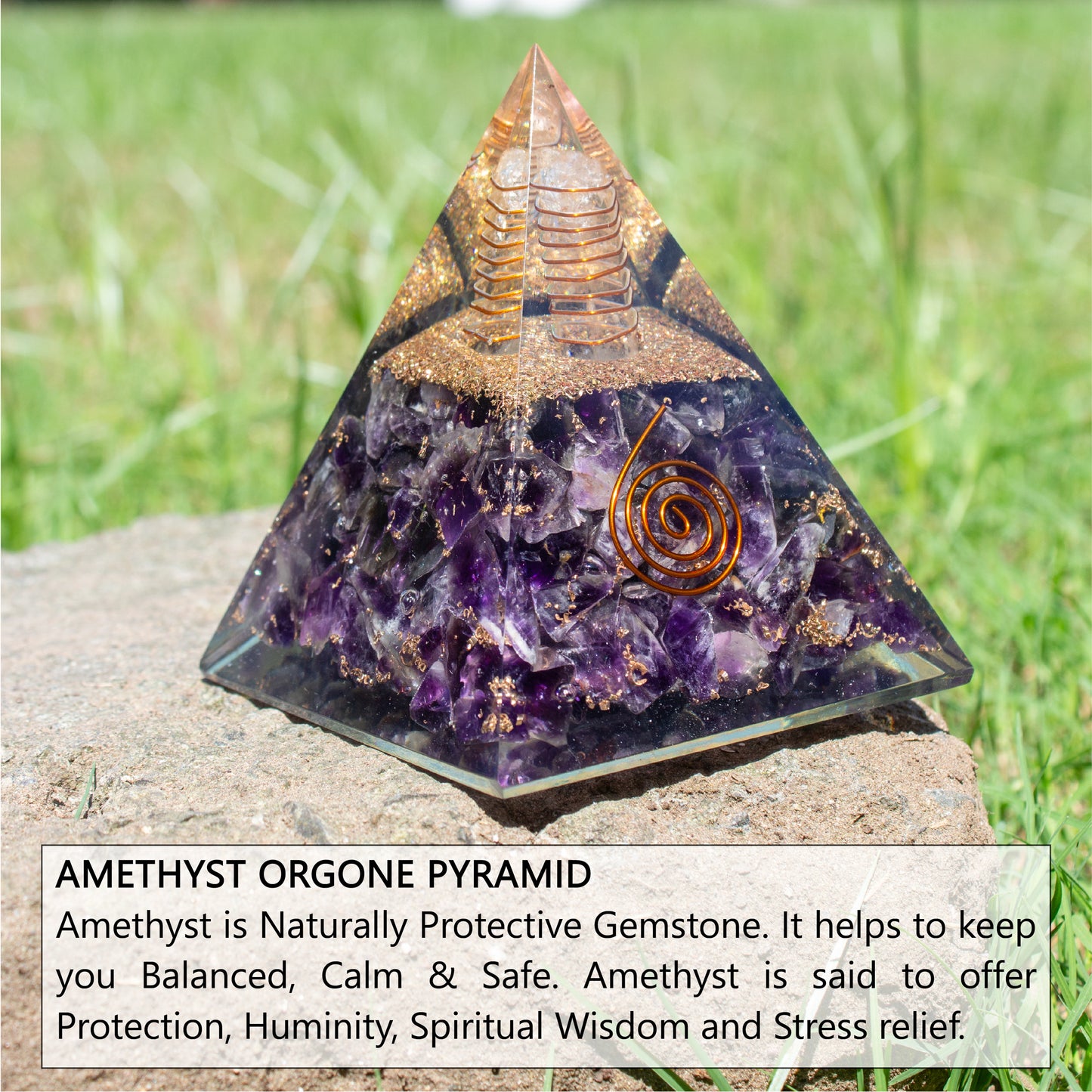 Amethyst Orgone Pyramid for Inner Peace & Calm