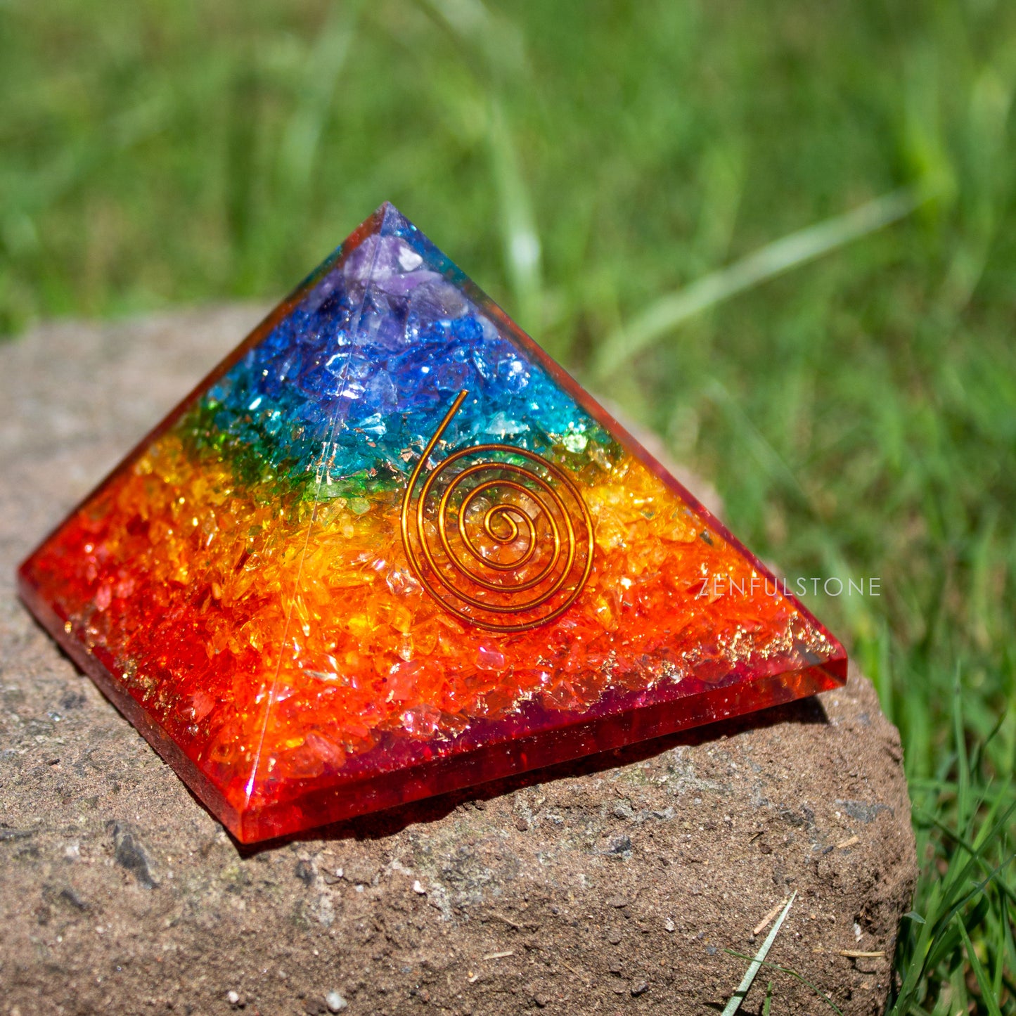 7 Chakra Onyx Pyramid for E-Energy Protection & Healing