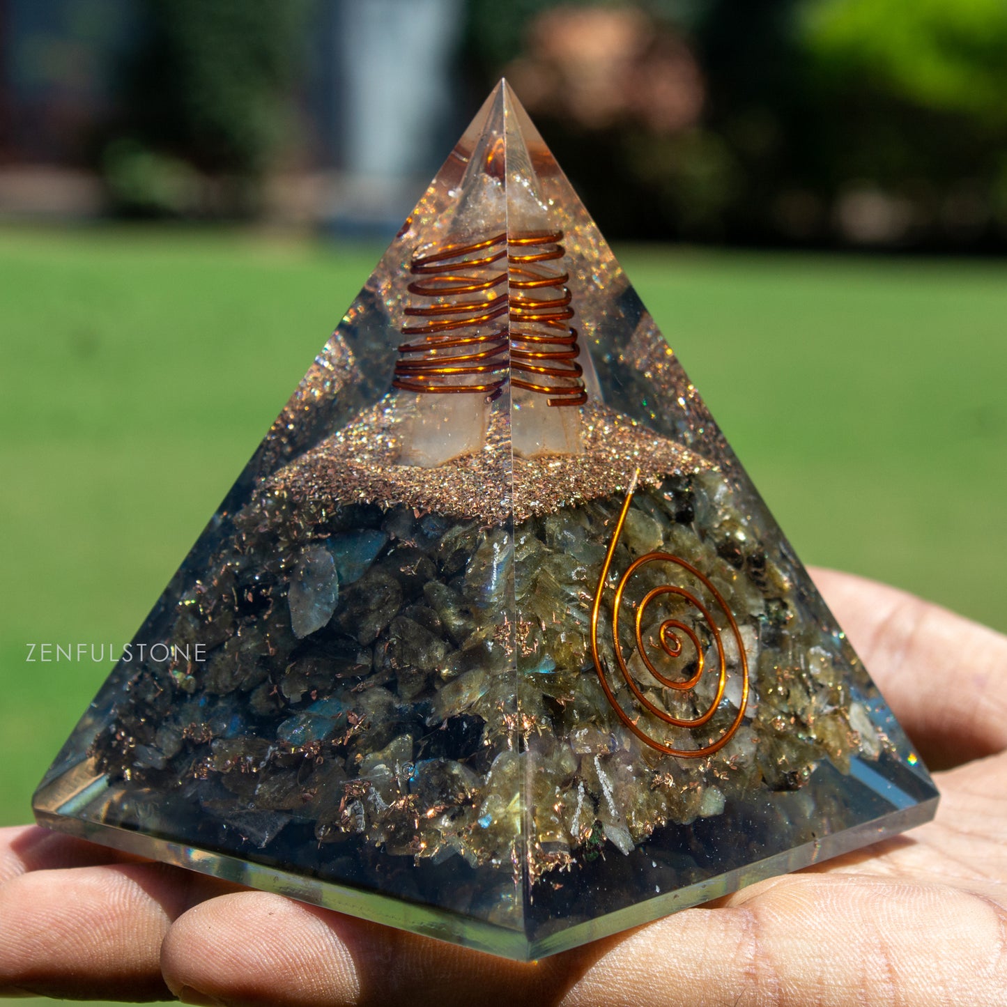 Labradorite Orgone Pyramid for Confidence & Self-Empowerment