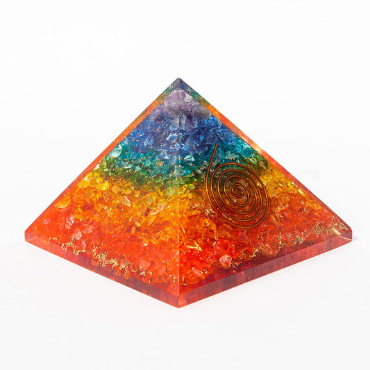 7 Chakra Onyx Pyramid for E-Energy Protection & Healing
