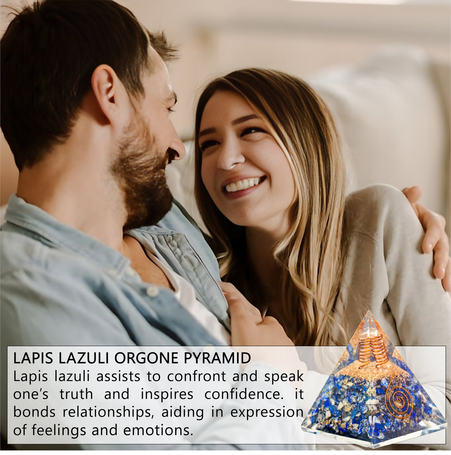 Lapis Lazuli Orgone Pyramid for Wisdom, Harmony, Honest & Self-Awareness