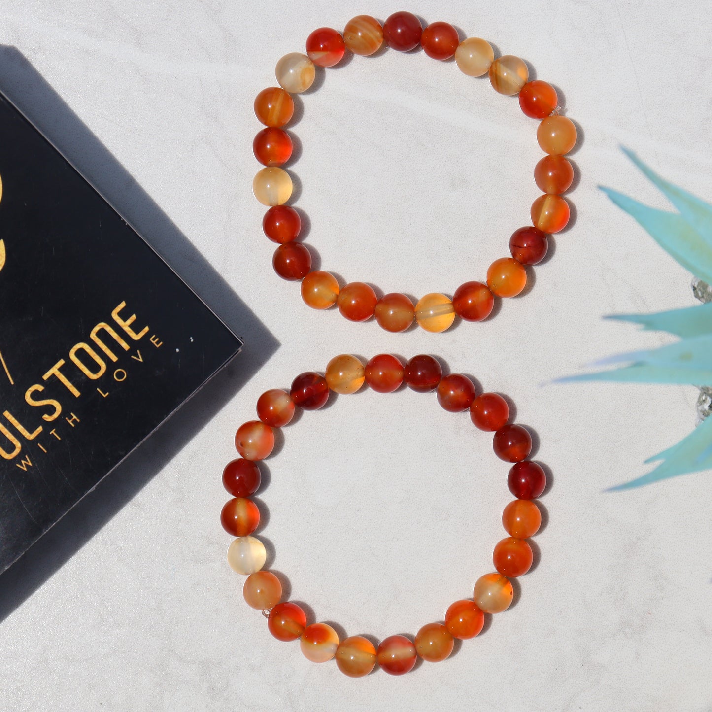 Carnelian Natural Gemstone Reiki Healing Crystals Handmade 8mm Round Beads Stretch Bracelet for Women & Men | Spiritual Gift | Mother's day Gift | Adjustable size Crystal Bracelet for Women