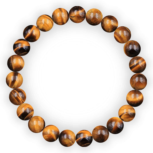 Tiger Eye Natural Gemstone Reiki Healing Crystals Handmade 8mm Round Beads Stretch Bracelet for Women & Men | Spiritual Gift | Mother's day Gift | Adjustable size Crystal Bracelet for Women