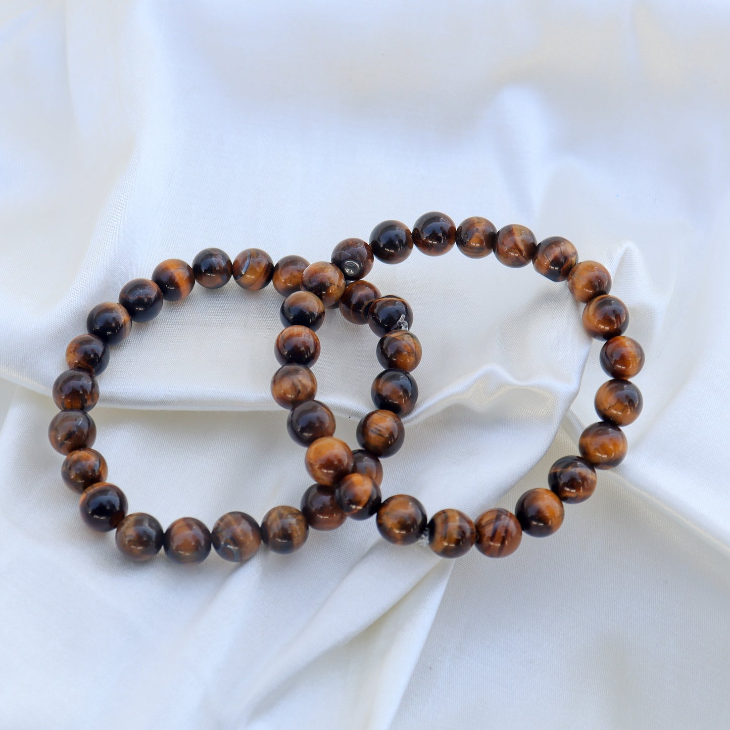 Tiger Eye Natural Gemstone Reiki Healing Crystals Handmade 8mm Round Beads Stretch Bracelet for Women & Men | Spiritual Gift | Mother's day Gift | Adjustable size Crystal Bracelet for Women
