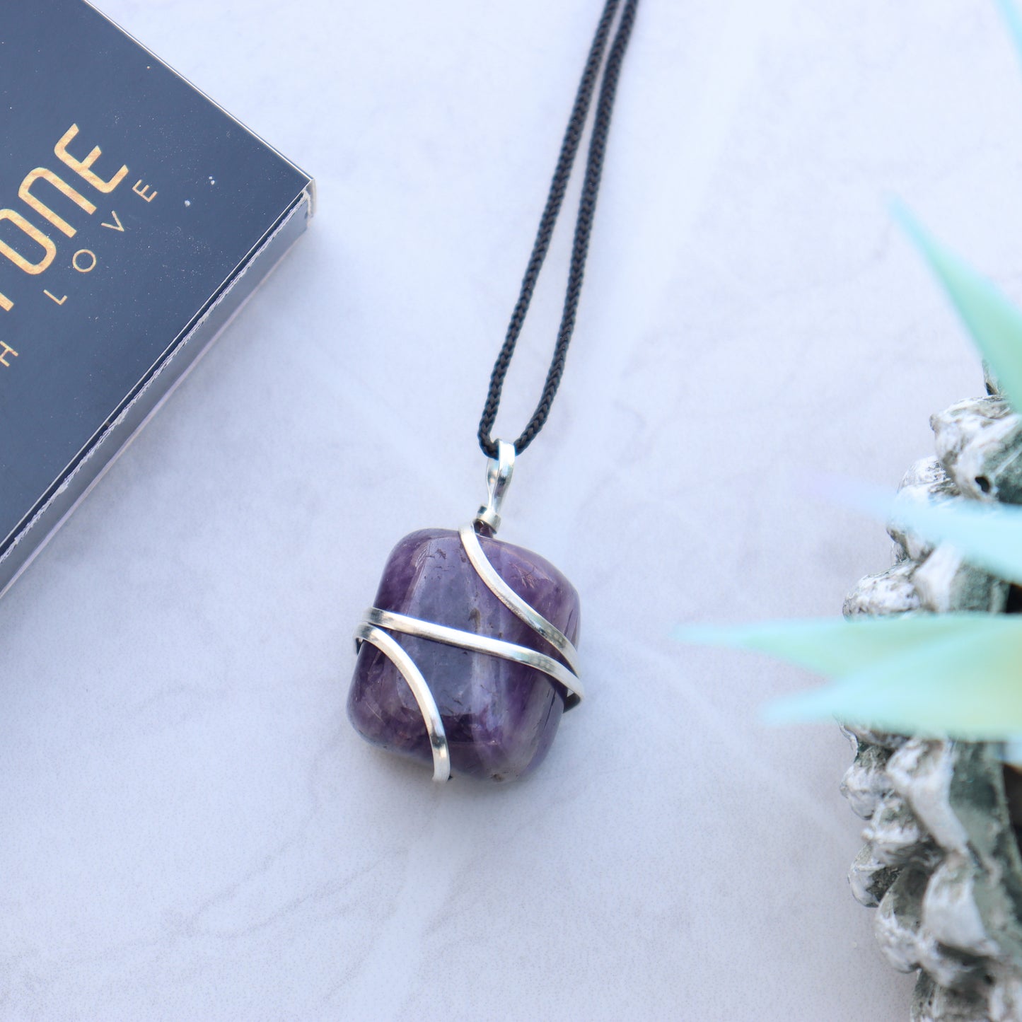 Amethyst Crystal Pendant Necklace for Stress Relief and Anxiety - Handmade & Ethically Sourced Raw Stone Necklace for Style and Wellness- Best Spiritual Healing Mother's Day Gift for her
