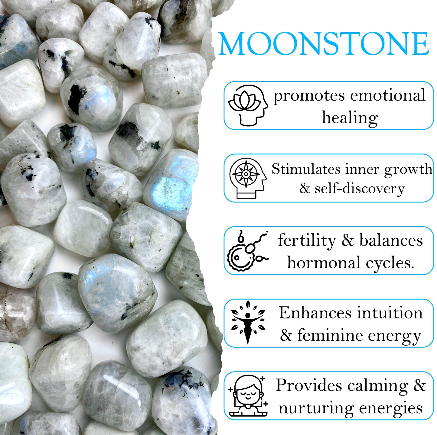 Rainbow Moonstone Crystal Pendant Necklace for Emotional Healing and Balance - Handmade & Ethically Sourced Raw Stone Necklace for Intuition and Inspiration Best Mother's Day Gift for her