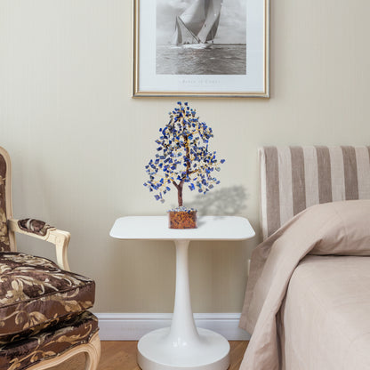 Lapis Lazuli Tree of Life Crystal Tree for Energy - Protection | Feng Shui Money Bonsai Tree | Home - Office - Tree of Life Decor | Healing Gemstone Artificial Tree | Spiritual Gift