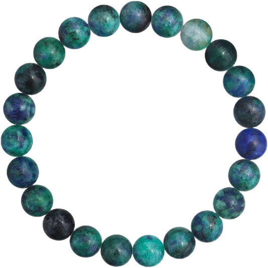 Azurite Natural Gemstone Reiki Healing Crystals Handmade 8mm Round Beads Stretch Bracelet for Women & Men | Spiritual Gift | Mother's day Gift | Adjustable size Crystal Bracelet for Women