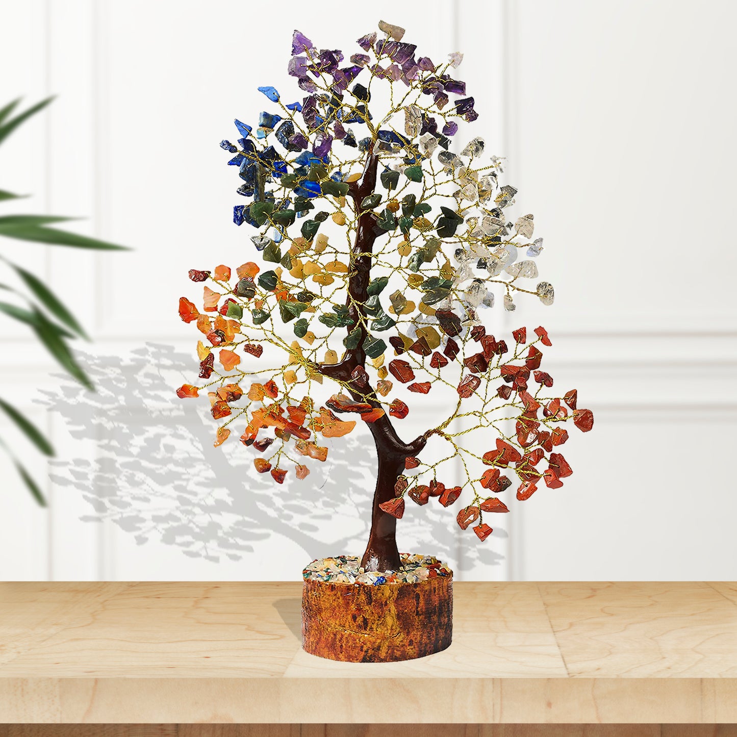 Clear Quartz Crystal Tree of Life - Chakra Tree for Positive Energy, Feng Shui Decor - Gemstone Money Bonsai Tree, Good Luck Healing Crystals - Meditation Stones, Spiritual Unique Gift 10-12