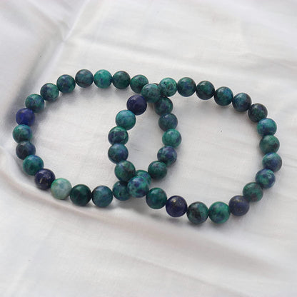 Azurite Natural Gemstone Reiki Healing Crystals Handmade 8mm Round Beads Stretch Bracelet for Women & Men | Spiritual Gift | Mother's day Gift | Adjustable size Crystal Bracelet for Women
