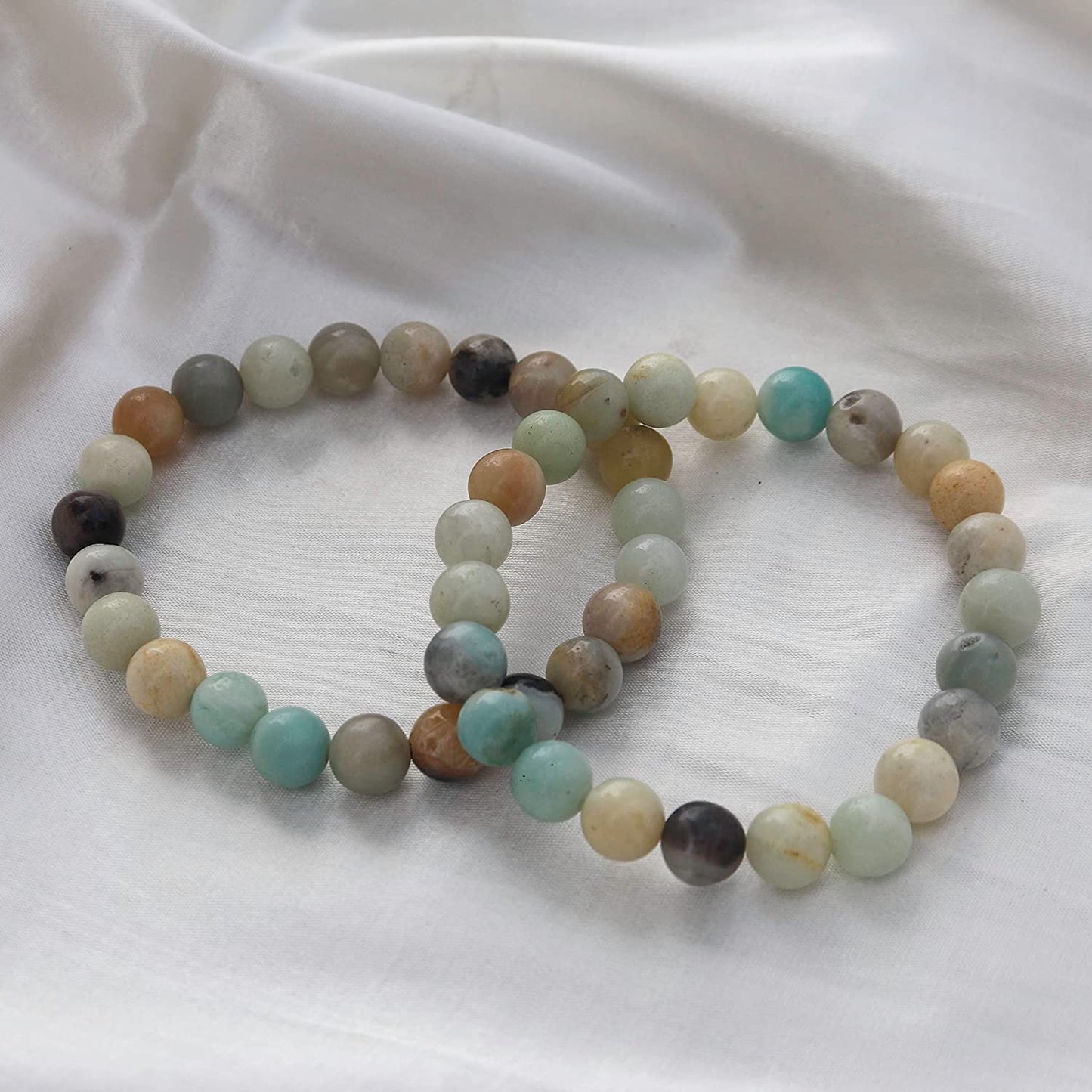 Amazonite Natural Gemstone Reiki Healing Crystals Handmade 8mm Round Beads Stretch Bracelet for Women & Men | Spiritual Gift | Mother's day Gift | Adjustable size Crystal Bracelet for Women
