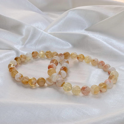 Citrine Natural Gemstone Reiki Healing Crystals Handmade 8mm Round Beads Stretch Bracelet for Women & Men | Spiritual Gift | Mother's day Gift | Adjustable size Crystal Bracelet for Women