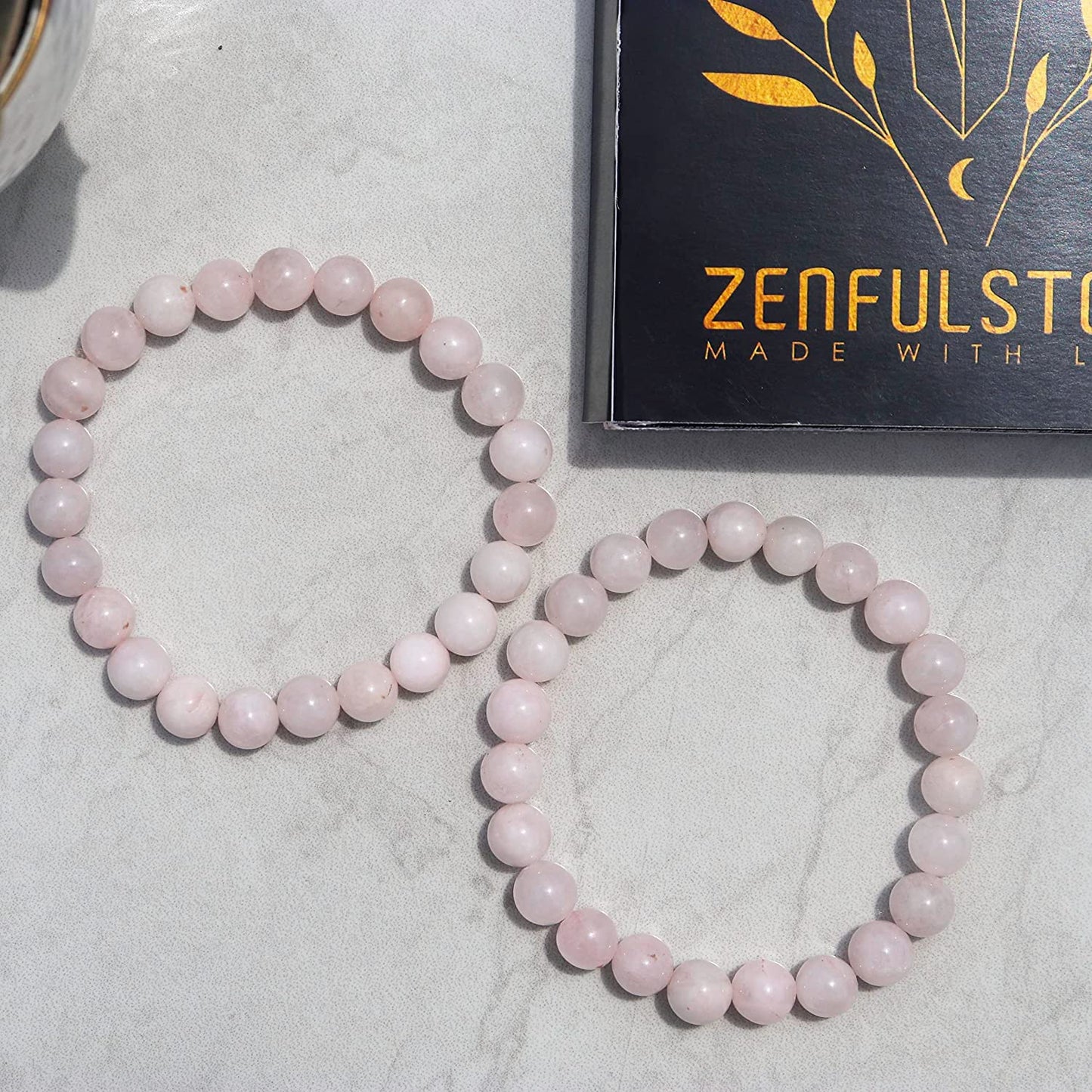 Rose Quartz Natural Gemstone Reiki Healing Crystals Handmade 8mm Round Beads Stretch Bracelet for Women & Men | Spiritual Gift | Mother's day Gift | Adjustable size Crystal Bracelet for Women