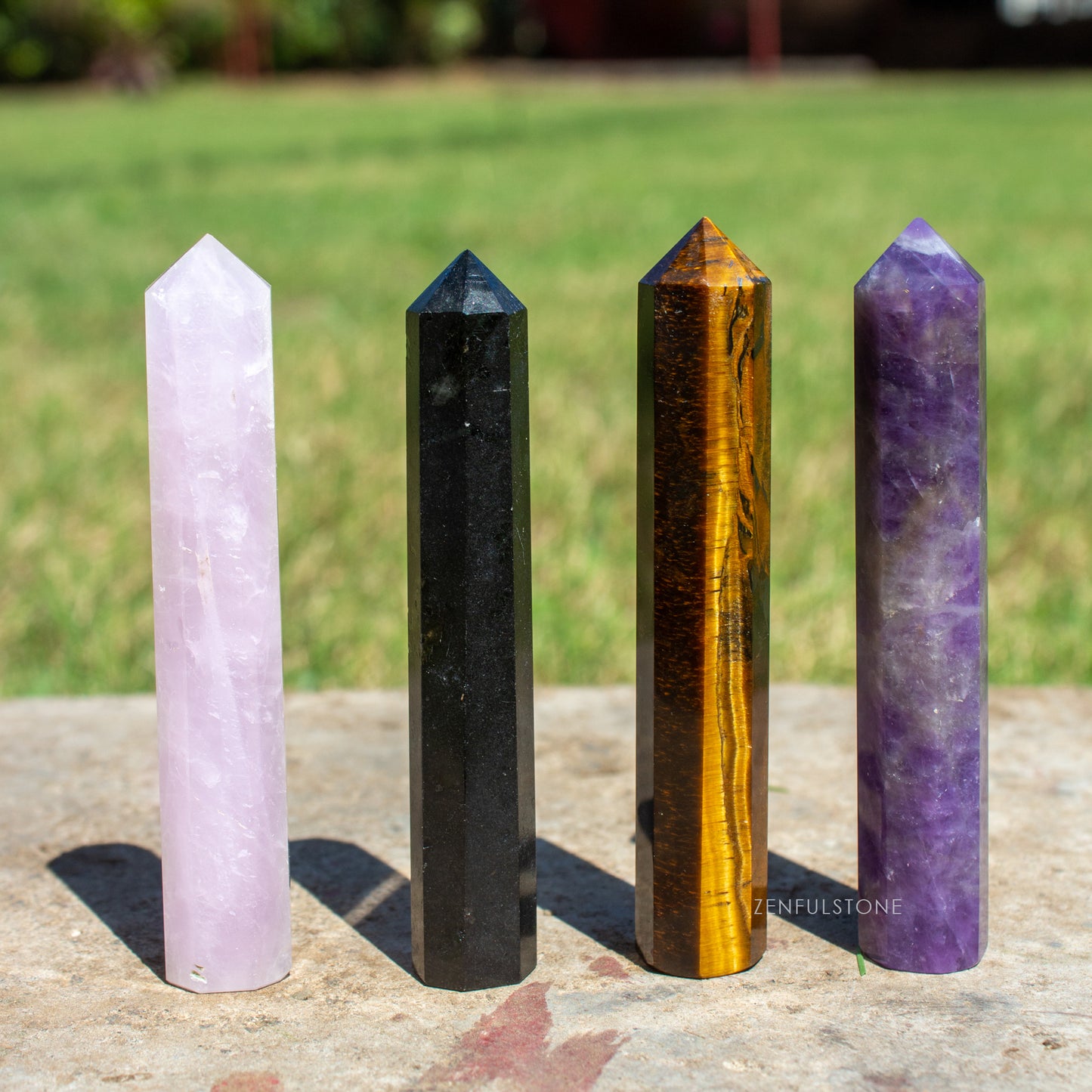 Healing Crystal Point Wands 3" Octagonal Faceted Set of 8