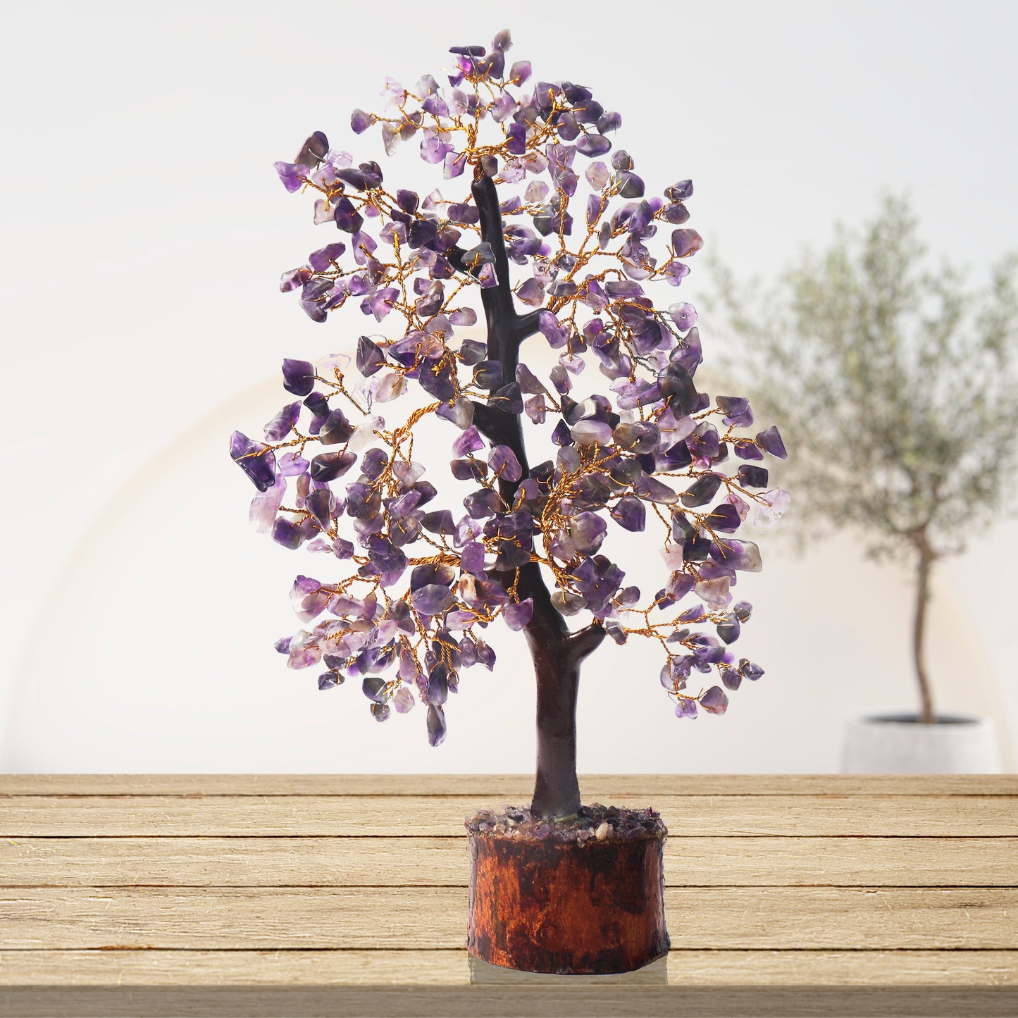 Amethyst Tree of Life | Crystal Tree for Positivity - Inner Peace | Feng Shui Money Bonsai Tree | Home - Office - Tree of Life Decor | Healing Gemstone Artificial Tree | Spiritual Gift