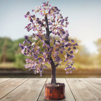 Amethyst Tree of Life | Crystal Tree for Positivity - Inner Peace | Feng Shui Money Bonsai Tree | Home - Office - Tree of Life Decor | Healing Gemstone Artificial Tree | Spiritual Gift