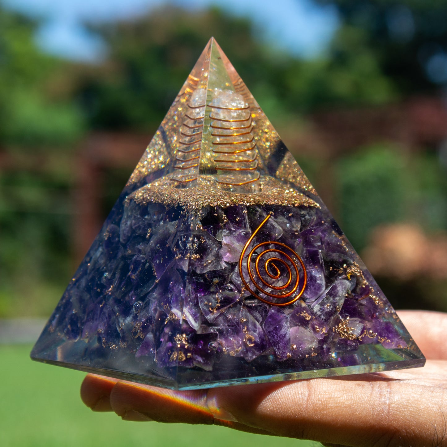 Amethyst Orgone Pyramid for Inner Peace & Calm