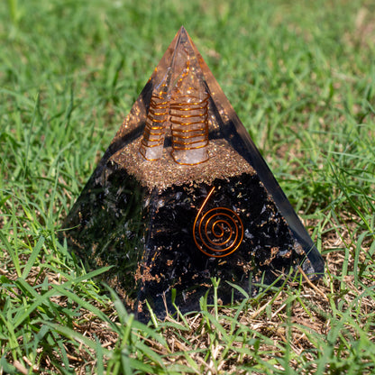 Black Tourmaline Orgone Pyramid for Protection & Security