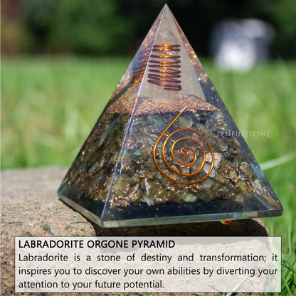 Labradorite Orgone Pyramid for Confidence & Self-Empowerment