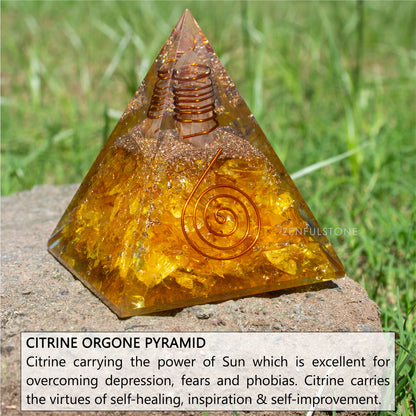 Citrine Orgone Pyramid for Success & Motivation