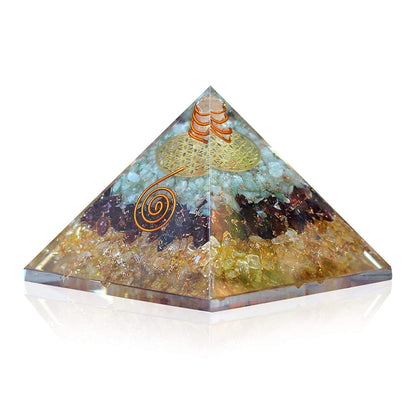 Green Aventurine, Red Garnet & Citrine triple-layered Money Pyramid